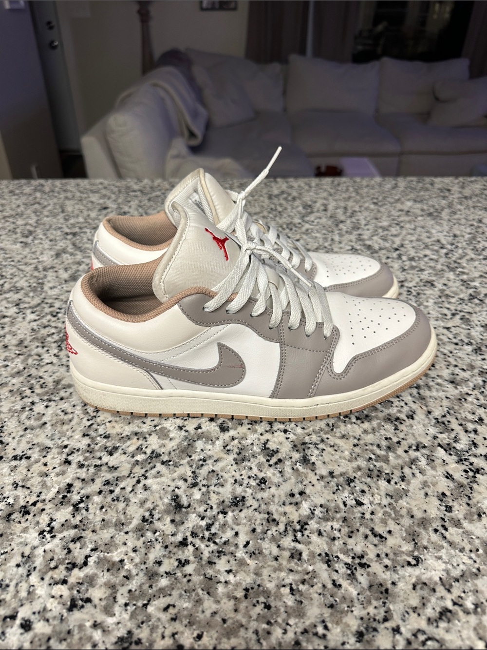 Nike Air Jordan 1 Low — White, Light Gray and Beige